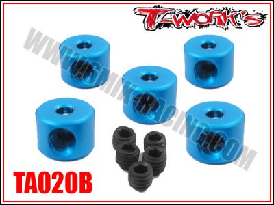 Bagues d\'arr�t de 2 mm bleues T-Work\'s (5)