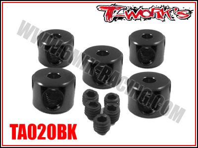Bagues d\'arr�t de 2 mm noires T-Work\'s (5)