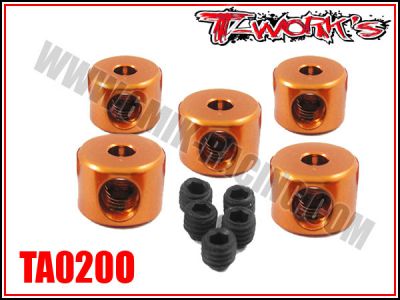 Bagues d\'arr�t de 2 mm oranges T-Work\'s (5)