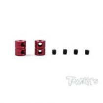 Bagues d\'arrêt double de 2 mm V2  rouges T-Work\'s (2)