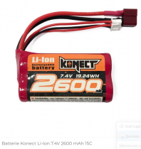 Batterie Konect Li-Ion 7.4V 2600 mAh 15C KN-LI0742600