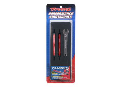 BIELLETTES AV/ARR ALU 7075-T6 ROUGE 88MM(2) + CHAPES(8) SLAYER PRO