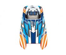 CATAMARAN DCB M41 40\'\' RTR TQi TSM (Blanc, Bleu, Orange) - SANS AQ/CHG - TRX57046-4-ORNGX- TRAXXAS