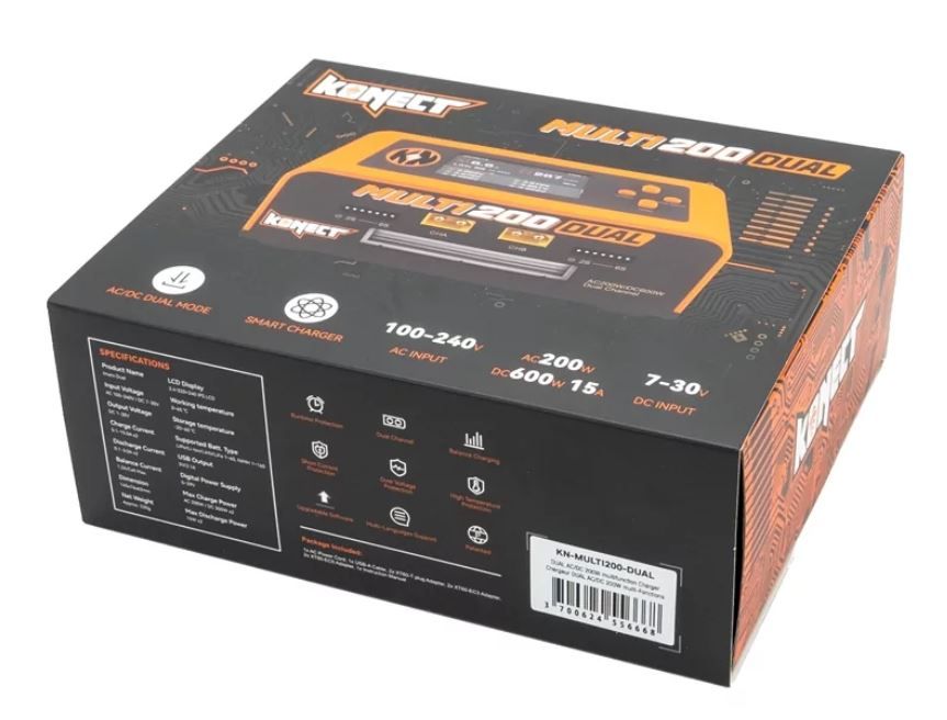 Chargeur DUAL AC/DC 200W Multi-Fonctions charge/decharge equilibreur KN-MULTI200-DUAL 