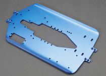 CHASSIS ALU 4MM 6061-T6 ANODISE BLEU EMPATTEMENT LONG T-MAXX