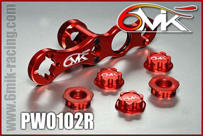 Clef � roue + 5 ecrous borgnes 6MIK rouge