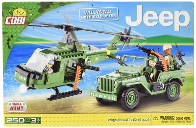 Cobi - 24254 - Small Army - Jeep Willys MB + h�licopt�re 250 pi�ces 3 personnages