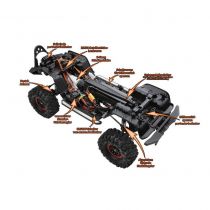 Crawler RC DF-4S PRO jaune 4WD avec Leds et Treuil 1/10 - 3163