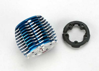 CULASSE POWER TUNE ALU ANODISEE BLEU + SUPPORT PLASTIQUE TRX 2.5/2.5R