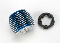 CULASSE POWER TUNE ALU ANODISEE BLEU + SUPPORT PLASTIQUE TRX 2.5/2.5R