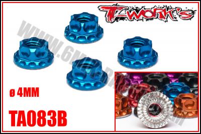 �crous de Roues �4mm \ Bleu\  All�g�s T-WORK\'S (4 Pcs)
