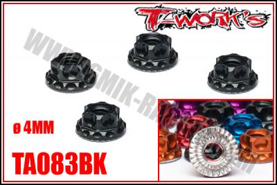 �crous de Roues �4mm \ Noir\  All�g�s T-WORK\'S (4 Pcs)