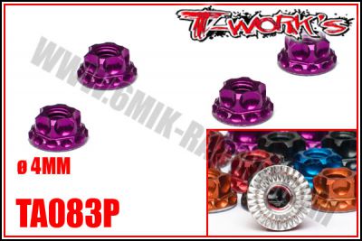 �crous de Roues �4mm \ Purple\  All�g�s T-WORK\'S (4 Pcs)