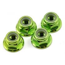 ECROUS NYLSTOP EPAULES 4MM ANODISES VERT (4) - TRX1747G - TRAXXAS