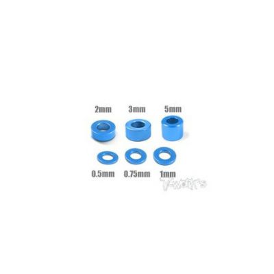 Entretoises alu M3 bleues T-Work\'s (4x6 tailles)
