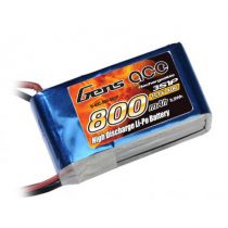 Gens ace Batterie LiPo 3S 11.1V-800-40C(JST) 60x30x20mm 70g GE1-0800-3J