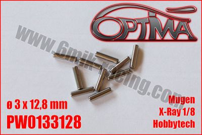 Goupilles de Cardans �3 x 12,8mm -HB / XRay / MBX / Hobbytech (10pcs)