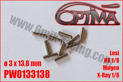 Goupilles de Cardans �3 x 13,8mm HB / XRay / MBX / TLR / SVM (10pcs)