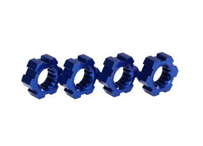 HEXAGONES DE ROUES ALU ANODISES BLEU (4) - TRX7756X - TRAXXAS