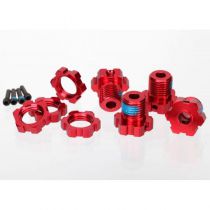 HEXAGONES DE ROUES ALU ANODISES ROUGE + ECROUS DE ROUES ANODISES ROUG - TRX5353R - TRAXXAS