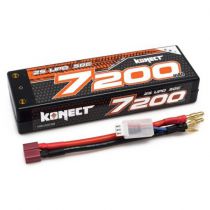 Konect Lipo 7200mah 7.4V 50C 2S1P 53.2Wh (Slim Pack Dean ) - KN-LP2S7200