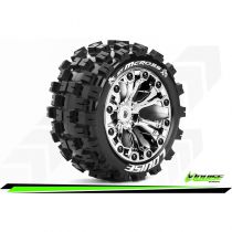 LR-T3272SCH Louise RC - ST-MCROSS - Set de pneus Stadium Truck 1-10 - Monter - Sport - Jantes 2.8 Chrome