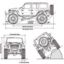 MINI-Z 4X4 MX-01 | JEEP WRANGLER RUBICON | BLANC & NOIR | K.32521