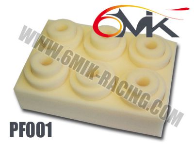 Mousses de Filtre � air 6MIK Standard Blanche Haute Qualit� (6 pcs)
