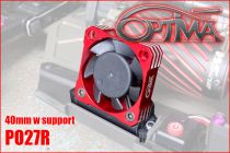 Optima Ventilateur Aluminium 30x30 Rouge et Noir PO21