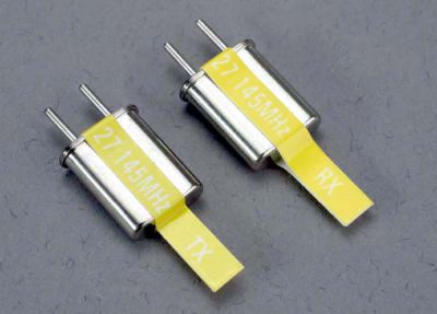 PAIRE DE QUARTZ JAUNE 27.145 MHZ