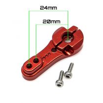 Palonnier de direction en alu 25T Rouge 24mm - Hobbytech - HT-510025-RD