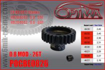 Pignon Moteur Acier mod 0.8 / 26 dents OPTIMA