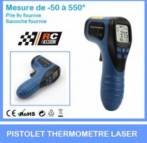 Pistolet laser pour mesure de températures (-50 à +550° celcius) pile fournie + sacoche