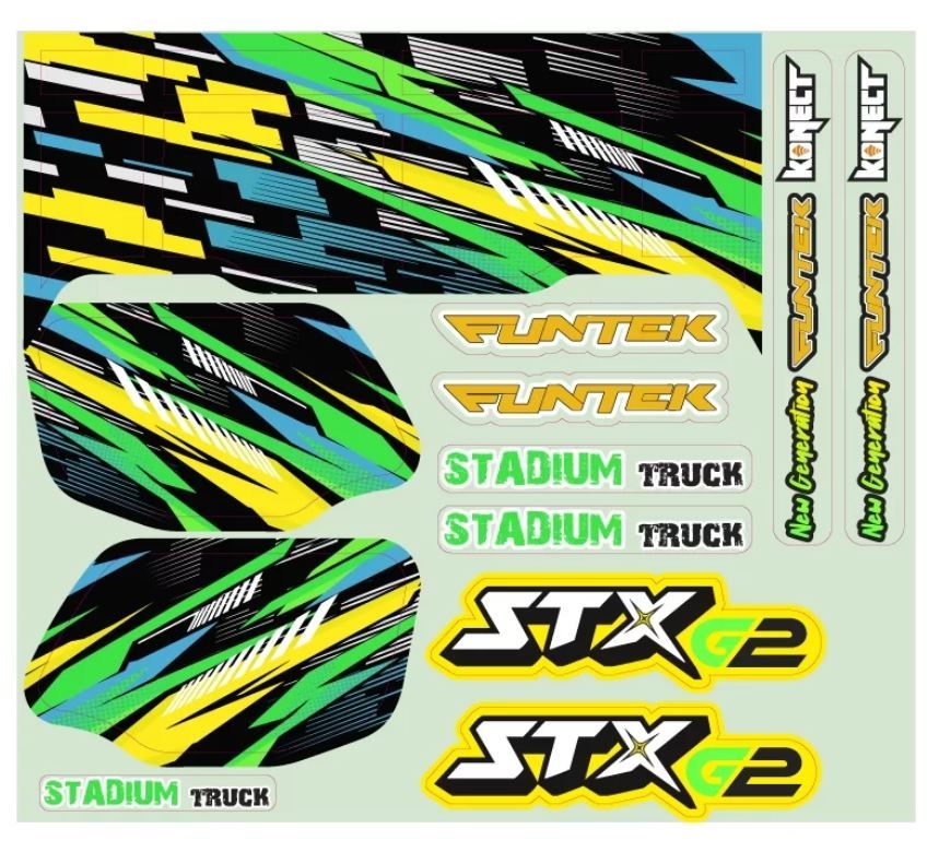 Planche stickers Funtek STX G2 VERT  FTK-21080 