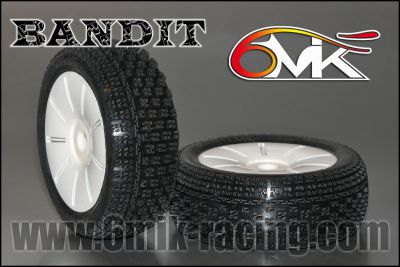 Pneu 6Mik BANDIT 15/25� ULTRA Mont�s-Coll�s sur jantes blanches (la paire) - TU81525