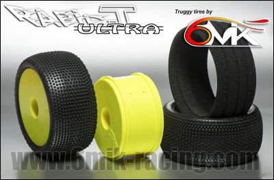 Pneu 6Mik RAPID-T 0/18� Mont�s-Coll�s sur jante Jaune / ULTRA (la paire) - TUY110018 - Pi�ces et Options 6Mik