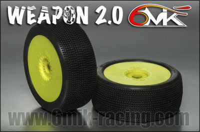 Pneu 6Mik WEAPON 2.0 15/25 ULTRA Mont�s-Coll�s sur jantes jaunes (la paire) - TUY151525 - Pi�ces et Options 6Mik