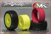 Pneu BARRACUDA 15/25° + Jante Jaune + Insert Ultra non collé (la paire) - TKUY141525 - Pièces et Options 6Mik