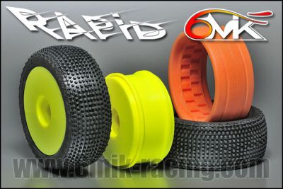 Pneu RAPID CS + Jante Jaune + Insert Orange non coll� (la paire) - TK10CS - Pi�ces et Options 6Mik