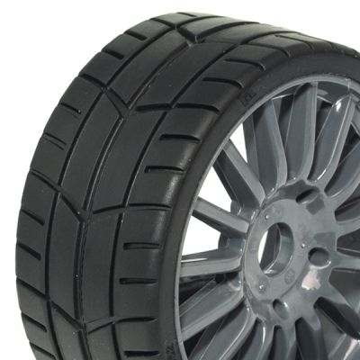 Pneus 1/8 GT8 gomme Racing jantes grises