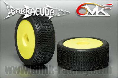 Pneus BARRACUDA 0/18 Mont�s-Coll�s sur jantes jaune (la paire)