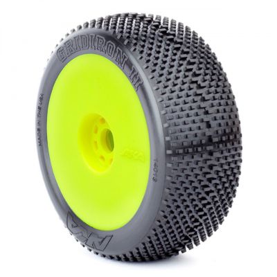 PNEUS BUGGY 1:8 GRIDIRON II SUPERSOFT (2) MONTES JANTES JAUNES