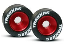 ROUES ALU ANODISEES ROUGE POUR BARRE WHEELIE BAR (2)