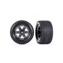 Roues et jantes collées RXT 2.8/GRAVIX chromées noir (x2) - Traxxas 6764-BLKCR