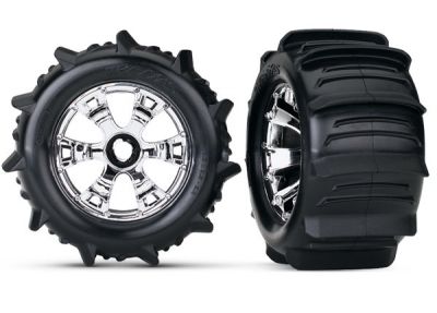 ROUES MONTEES COLLEES GEODE CHROMEES PNEUS PELLE (2)  USE TRX5353X