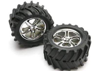 ROUES MONTEES COLLEES JANTES CHROME MAXX POUR MAXX/REVO SERIES (2)