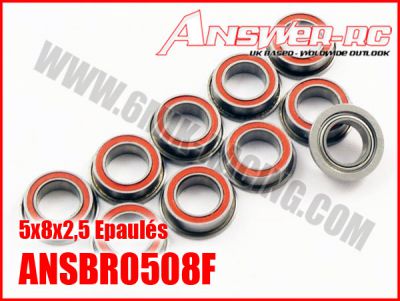Roulements 5x8x2,5mm Epaul�s Flasqu�s �tanches ANSWER-RC (10 pcs)