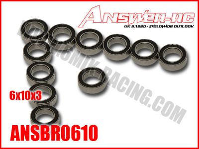 Roulements 6x10x3mm Flasqu�s �tanches ANSWER-RC (10 pcs)