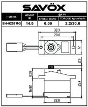 Servo SAVOX MICRO DIGITAL 2.2kg-0.09s pignons metal - SH-0257MG