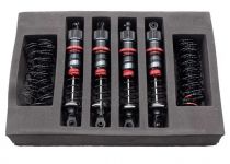 Set 4 amortisseurs aluminium 1/12 85mm + kit 3 ressorts (H/M/S) s\'adapte sur Funtek STX et SBX htr-572085